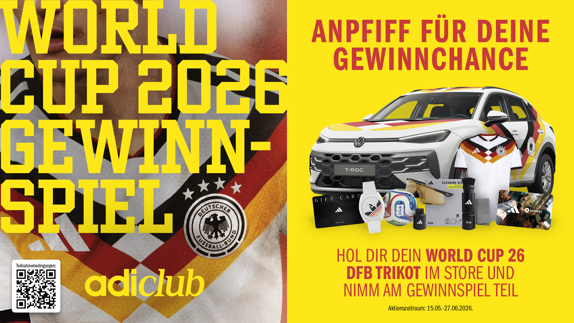 Adidas: Vom 15. Mai bis 27. Juni – Offizielle DFB WC26 Jerseys Trikot sichern und Traumauto gewinnen!