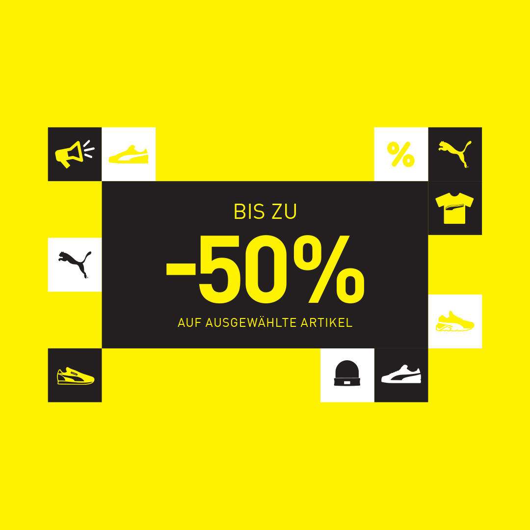 Offizielle PUMA Mid-Season-Sale-Grafik: bis zu 50 Prozent