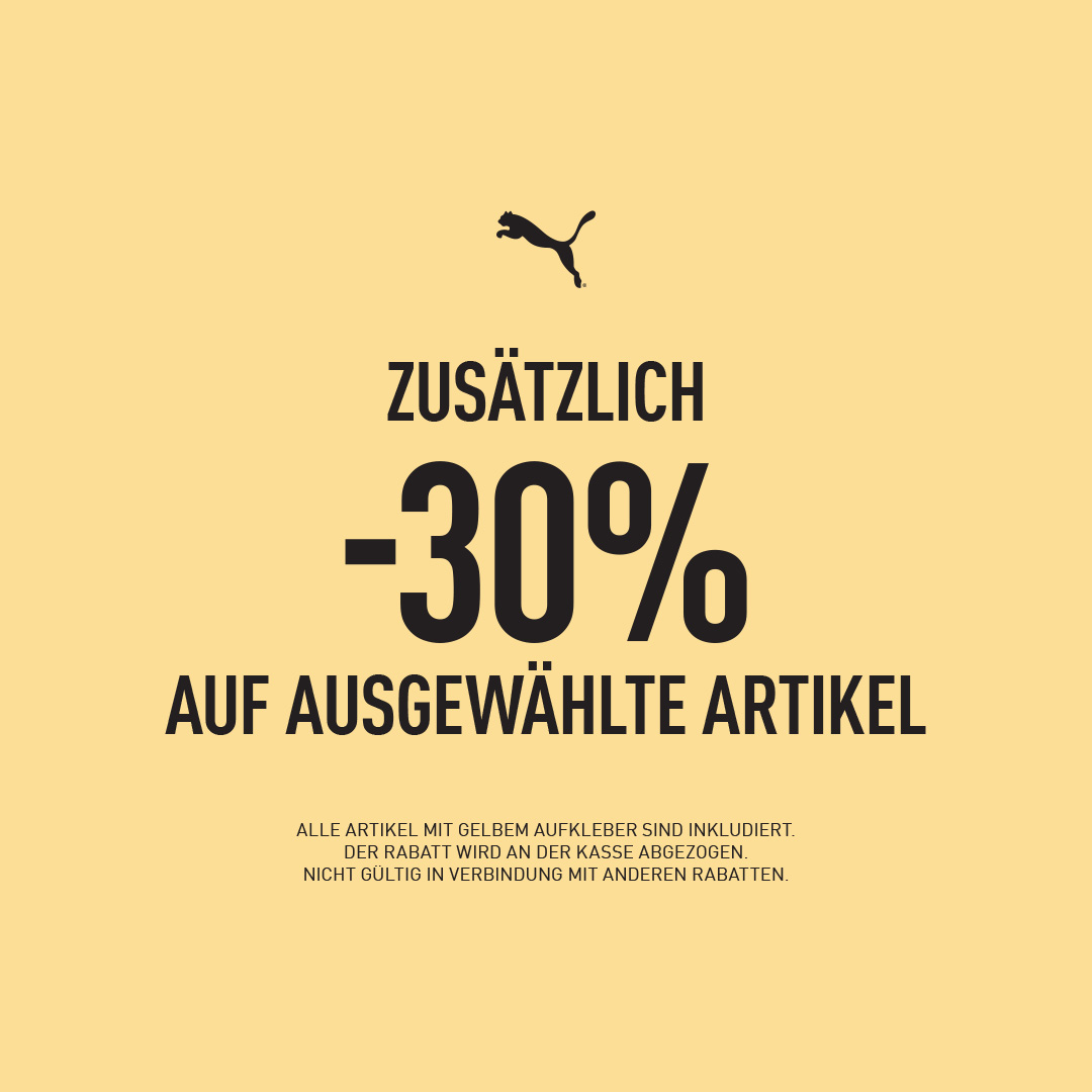 Offizielle PUMA-Aktionsgrafik: 30 Prozent auf ausgewählte Artikel